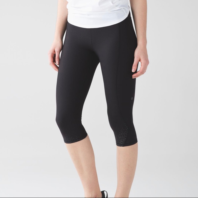 Lululemon Tight Stuff Crop Black Reflective 4